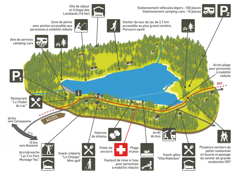 Plan du lac des Montagnès