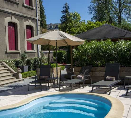 View of the pool and the Villa in the background