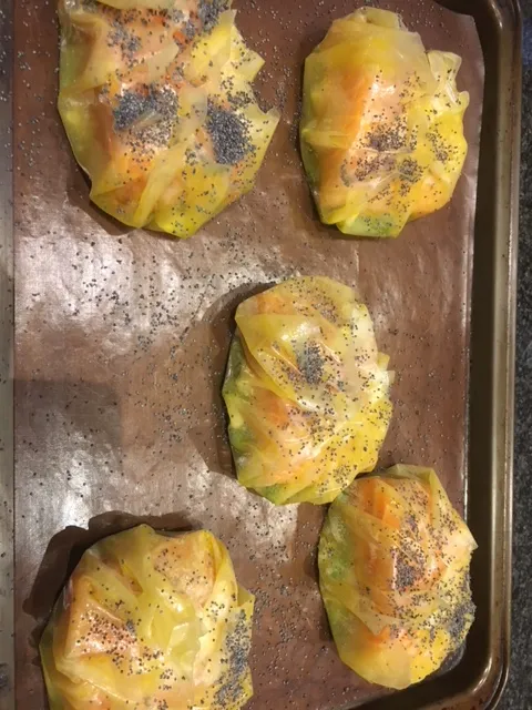 Tray of Salmon ready for the oven