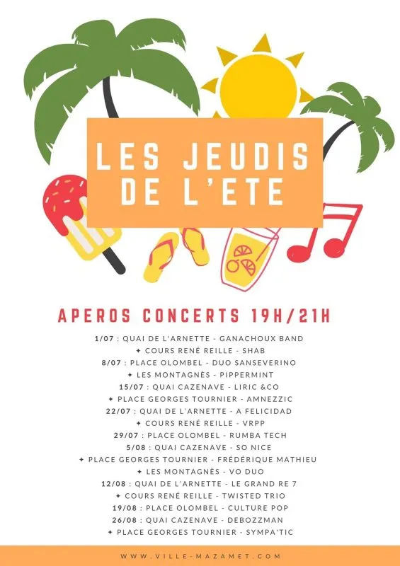 concerts gratuits Mazamet jeudis de l'été
