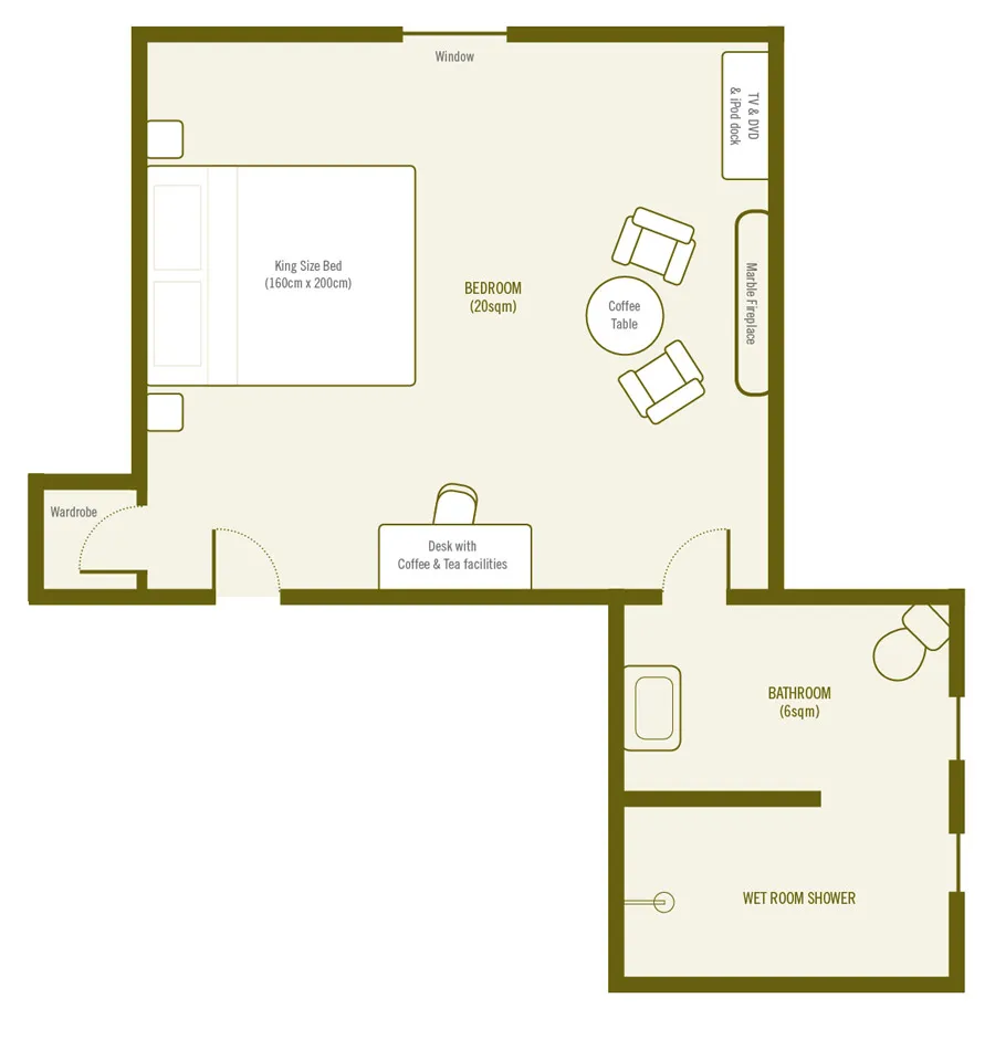 Floor plan of the Classic room.